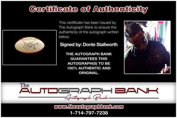 Donte Stallworth proof of signing certificate