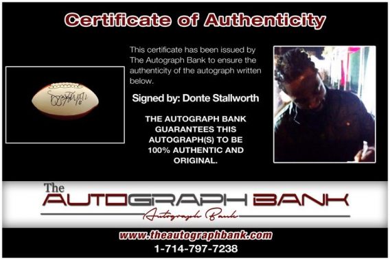 Donte Stallworth proof of signing certificate
