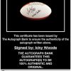 Ickey Woods proof of signing certificate