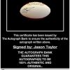 Jason Taylor proof of signing certificate