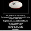 Joe Delamielleure proof of signing certificate