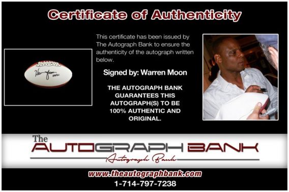 Warren Moon proof of signing certificate