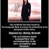 Betsy Brandt certificate of authenticity from the autograph bank
