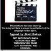Brett Ratner certificate of authenticity from the autograph bank