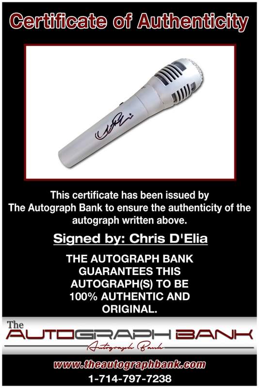 Chris D'elia certificate of authenticity from the autograph bank