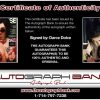 Darce Dolce certificate of authenticity from the autograph bank