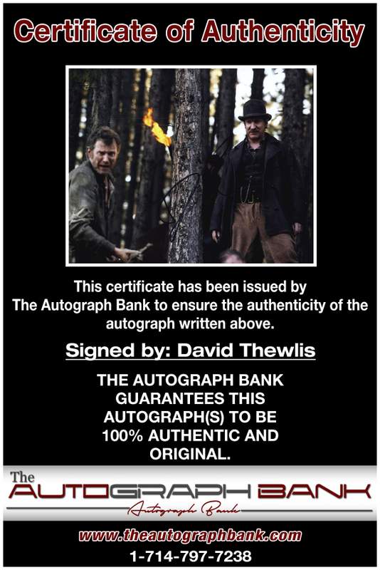David Thewlis certificate of authenticity from the autograph bank