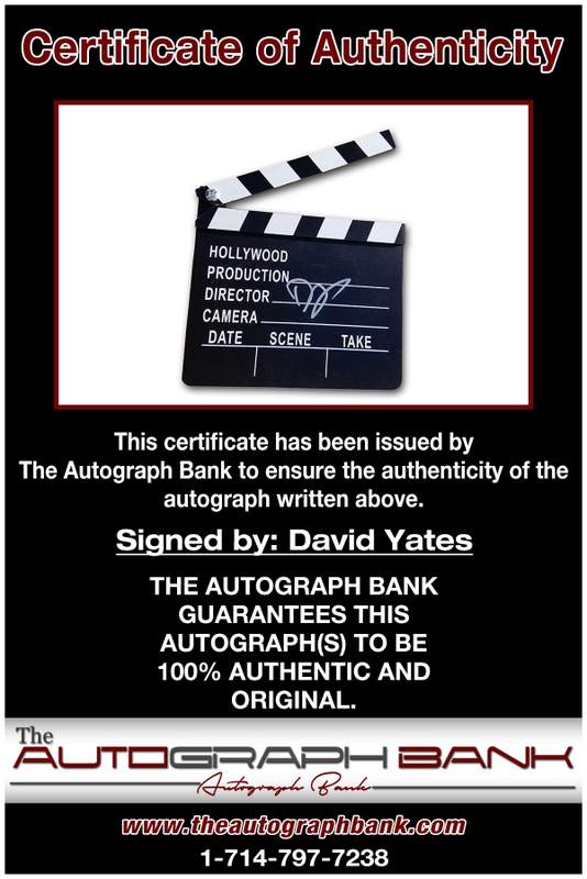 David Yates certificate of authenticity from the autograph bank
