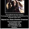 Dean-Charles Chapman certificate of authenticity from the autograph bank