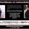 Denzel Washington certificate of authenticity from the autograph bank