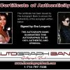 Eva Longoria certificate of authenticity from the autograph bank