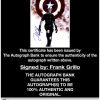 Frank Grillo certificate of authenticity from the autograph bank