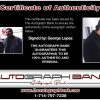 George Lopez certificate of authenticity from the autograph bank