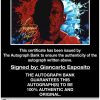 Giancarlo Esposito certificate of authenticity from the autograph bank