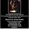 Grant Gustin certificate of authenticity from the autograph bank