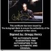 Gregg Henry certificate of authenticity from the autograph bank