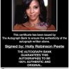 Holly Robinson certificate of authenticity from the autograph bank