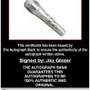 Jay Glazer certificate of authenticity from the autograph bank