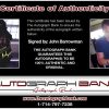 John Barrowman certificate of authenticity from the autograph bank