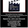 John Lee Hancock certificate of authenticity from the autograph bank