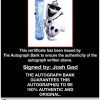 Josh Gad certificate of authenticity from the autograph bank