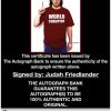 Judah Friedlander certificate of authenticity from the autograph bank