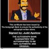 Judd Apatow certificate of authenticity from the autograph bank