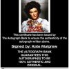 Kate Mulgrew certificate of authenticity from the autograph bank