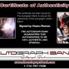 Keanu Reeves certificate of authenticity from the autograph bank