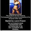 Laura Prepon certificate of authenticity from the autograph bank