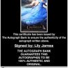 Lily James certificate of authenticity from the autograph bank