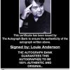 Louie Anderson certificate of authenticity from the autograph bank