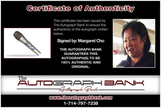 Margaret Cho certificate of authenticity from the autograph bank