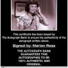 Marion Ross certificate of authenticity from the autograph bank