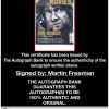 Martin Freeman certificate of authenticity from the autograph bank