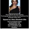 Mary Elizabeth Ellis certificate of authenticity from the autograph bank