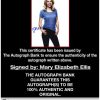 Mary Elizabeth Ellis certificate of authenticity from the autograph bank
