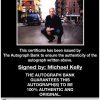 Michael Kelly certificate of authenticity from the autograph bank