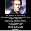 Michael Vartan certificate of authenticity from the autograph bank