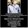 Michael Vartan certificate of authenticity from the autograph bank