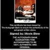 Movie Blow certificate of authenticity from the autograph bank