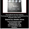 Natalie Johns certificate of authenticity from the autograph bank