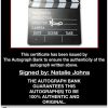 Natalie Johns certificate of authenticity from the autograph bank