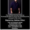 Nathan Fillion certificate of authenticity from the autograph bank