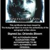 Orlando Bloom certificate of authenticity from the autograph bank