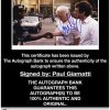 Paul Giamatti certificate of authenticity from the autograph bank