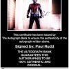 Paul Rudd certificate of authenticity from the autograph bank