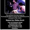 Ridley Scott certificate of authenticity from the autograph bank