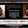 Riley Reid certificate of authenticity from the autograph bank