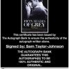 Sam Taylor-Johnson certificate of authenticity from the autograph bank